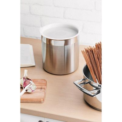Pote Tramontina Cucina Em Aço Inox Para Mantimentos Com Tampa Plástica 14 Cm 2,3 L Tramontina
