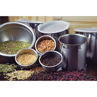 Pote Tramontina Cucina Em Aço Inox Para Mantimentos Com Tampa Plástica 14 Cm 2,3 L Tramontina
