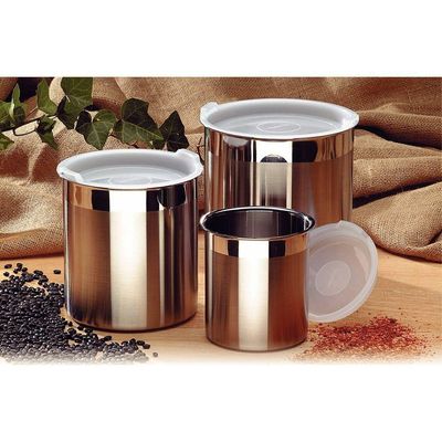 Pote Tramontina Cucina Em Aço Inox Para Mantimentos Com Tampa Plástica 14 Cm 2,3 L Tramontina