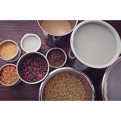Pote Tramontina Cucina Em Aço Inox Para Mantimentos Com Tampa Plástica 14 Cm 2,3 L Tramontina