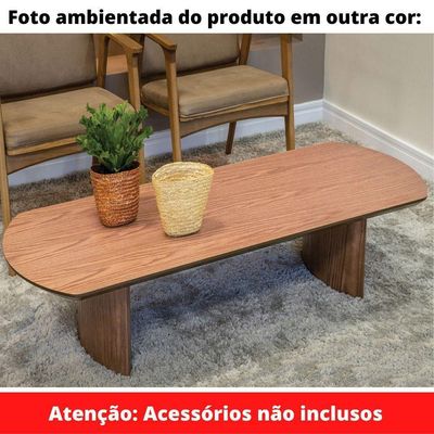 Mesa De Centro Iolanda Retangular 160 Cm Carvalho Preto