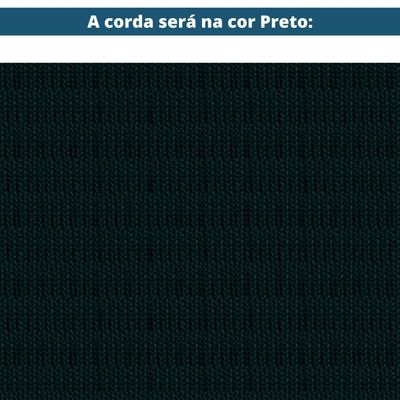 Mesa De Apoio Esfera Ozki 62 Cm Madeira Eucalipto Cedro Corda Plana Preto
