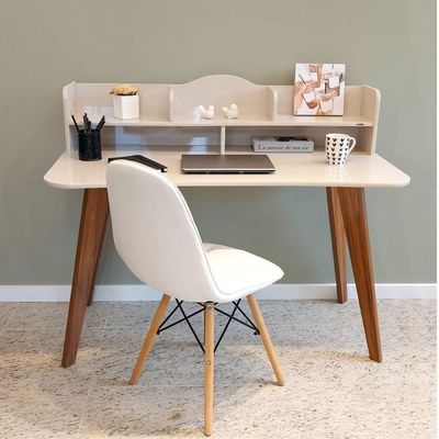 Mesa Escrivaninha Com Nichos Sofia Cedro / Off White