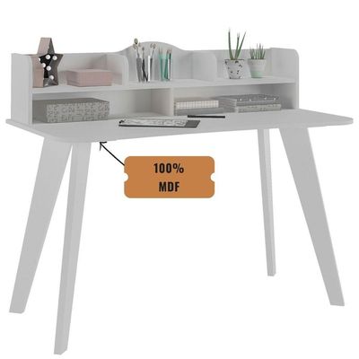 Mesa Escrivaninha Com Nichos Sofia Branco