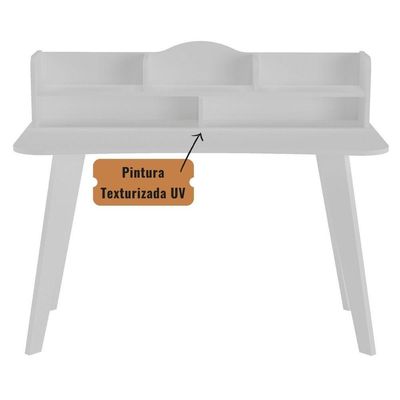 Mesa Escrivaninha Com Nichos Sofia Branco