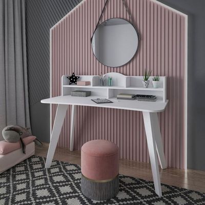 Mesa Escrivaninha Com Nichos Sofia Branco
