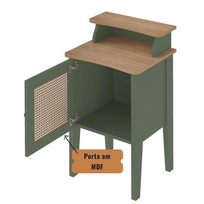 Mesa De Canto E Cabeceira Mesinha De Apoio Charlotte Menta / Carvalho