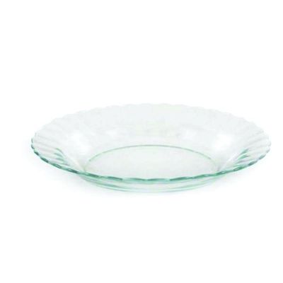 Kit Jogo Pratos Fundo Sopa Transparente 10 Peças 22,4cm