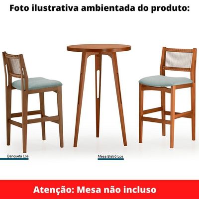 Banqueta Los Ozki Madeira Eucalipto Cedro Tecido 283c Corda Redonda Canela