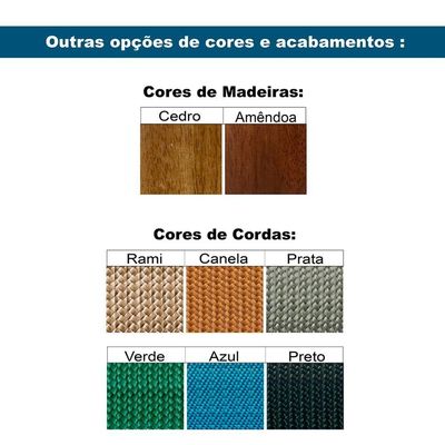 Banco Los Ozki 181 Cm Madeira Eucalipto Cedro Tecido 434C Corda Redonda Rami