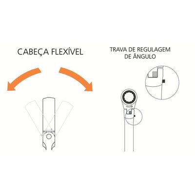 Chave Combinada Com Catraca Cabeça Flexível 9 Mm Tramontina