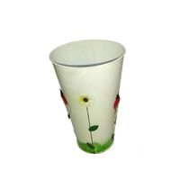 Vaso Balde De Ferro Jardim Joaninha Flor Branco (Sybo-G8)