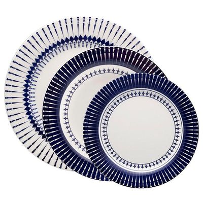 Jogo Pratos Rasos Fundos E Sobremesa 12 Peças Biona Colb Oxford® Cerâmica