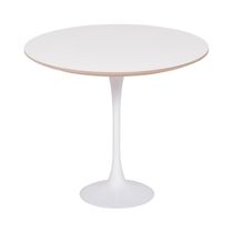 Mesa Lateral Oval Fórmica Branca 57x38cm - Base Branca
