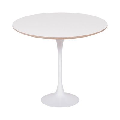 Mesa Lateral Oval Fórmica Branca 57x38cm - Base Branca