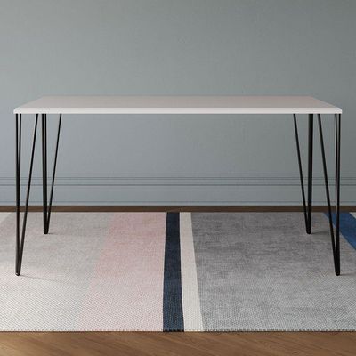 Mesa Elen Tampo Retangular De Madeira Branco Branco