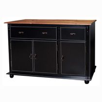Balcão Buffet Antique 3 Portas e 2 Gavetas Laca Preta