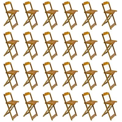 Kit 6 Jogos De Mesa Bistrô De Madeira Com 4 Cadeiras Dobravel Mel - Amarelo