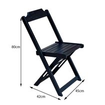 Kit 4 Jogos De Mesa Com 4 Cadeiras De Madeira Dobravel 70X70 - Preto - Preto