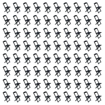 Kit 20 Jogos De Mesa Com 4 Cadeiras De Madeira Dobravel 60X60 - Preto - Preto