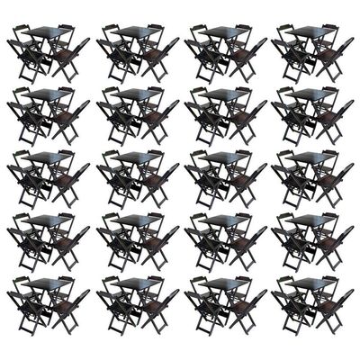 Kit 20 Jogos De Mesa Com 4 Cadeiras De Madeira Dobravel 60X60 - Tabaco - Marrom