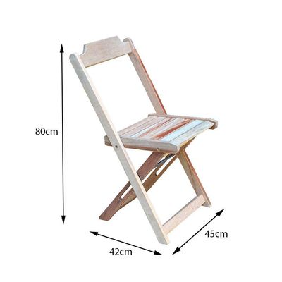 Kit 4 Conjuntos De Mesa Com 4 Cadeiras De Madeira Dobravel 120X70 Sem Pintura/Crua - Marrom