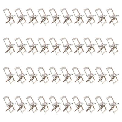 Kit 10 Conjuntos De Mesa Com 4 Cadeiras De Madeira Dobravel 70X70 Sem Pintura/Crua - Marrom