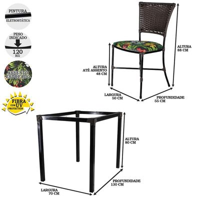 Mesa De Cozinha Cadeiras Gramado Tabaco Jogo De Jardim