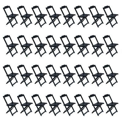 Kit 8 Jogos De Mesa Com 4 Cadeiras De Madeira Dobravel 120X70 - Preto - Preto