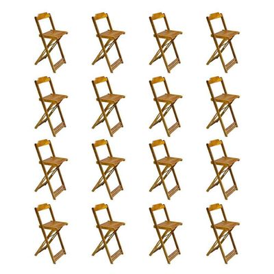 Kit 8 Jogos De Mesa Bistrô De Madeira Com 2 Cadeiras Dobravel Mel - Amarelo