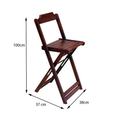 Kit 10 Jogos De Mesa Bistrô De Madeira Com 2 Cadeiras Dobravel Imbuia - Marrom