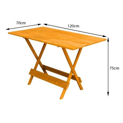Kit 10 Jogos De Mesa Com 4 Cadeiras De Madeira Dobravel 120X70 - Mel - Amarelo
