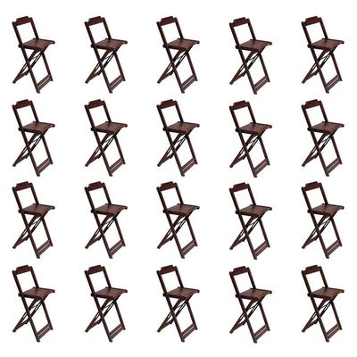 Kit 10 Jogos De Mesa Bistrô De Madeira Com 2 Cadeiras Dobravel Imbuia - Marrom