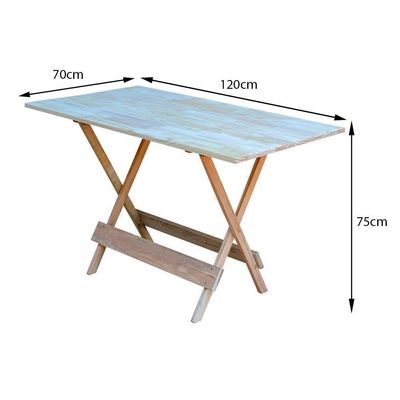 Kit 7 Conjuntos De Mesa Dobravel Com 6 Cadeiras De Madeira 120X70 Para Restaurante E Bar- Sem Pintur