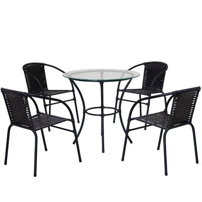 Jogo De Mesa Com Tampo 4 Cadeiras Happy Hour área Gourmet Panero