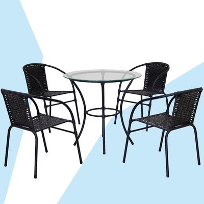 Jogo De Mesa Com Tampo 4 Cadeiras Happy Hour área Gourmet Panero