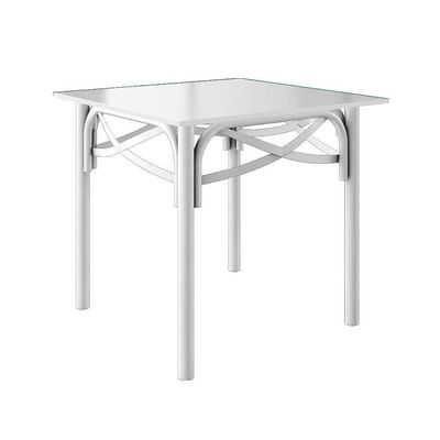 Mesa Katrina Branca Quadrada Tampo De Madeira 90 Cm Asturias - Cor: Branco