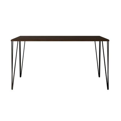 Mesa Elen Tampo Retangular 140 X 80 Cm De Madeira Amêndoa Asturias - Cor: Marrom
