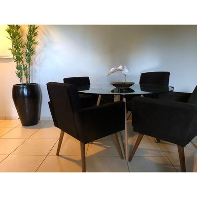 Cadeira Para Mesa De Jantar - Cor Preto - Balaqui Decor