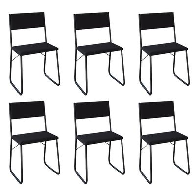 Kit 6 Cadeiras De Jantar Estofadas Angra - PretaPreto