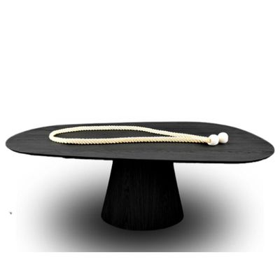 Mesa Oval Organica Em ébano 140x90