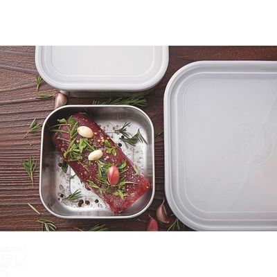 Pote Tramontina Freezinox Em Aço Inox Quadrado Com Tampa Plástica 16 Cm 1,2 L Tramontina