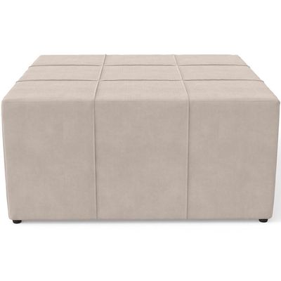 Kit 02 Puffs Quadrado Milano 90x90 W01 Suede Bege