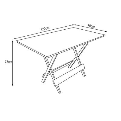 Conjunto De Mesa 120X70 Com Mesa Aparador - Mel