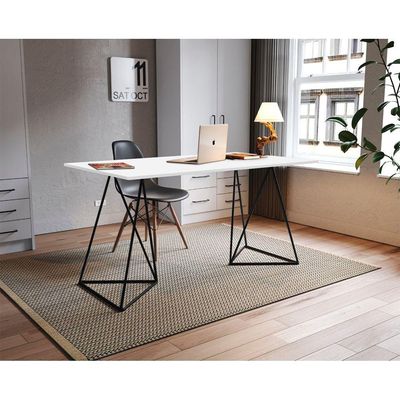 Escrivinha Mesa Bela Vista Preto E Tampo Branco - Cor: Branco