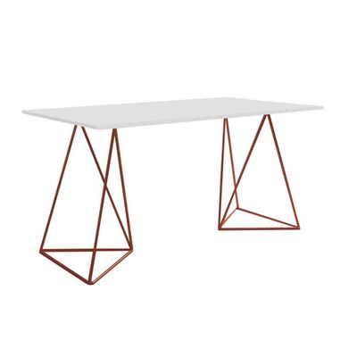 Escrivinha Mesa Bela Vista Cobre E Tampo Branco - Cor: Branco