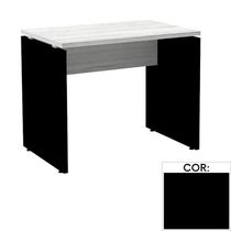 Mesa De Escritório Pé Painel Pe25 Em Mdp 150 X 70 Cm Preta Com Base Preta