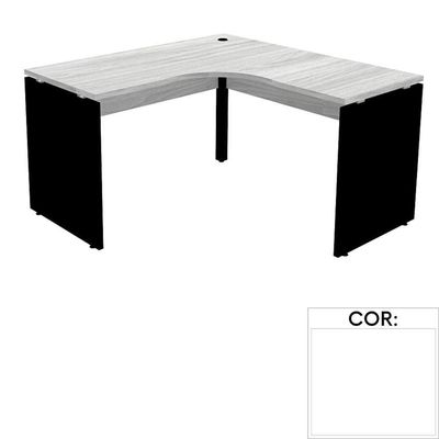 Mesa De Escritório Em L Pé Painel Pe25 Em Mdp 125 X 125 X 60 Cm Cm Branca Com Base Branca