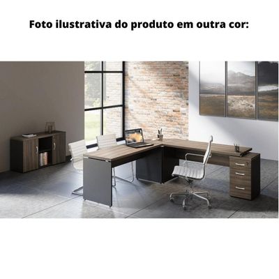 Mesa De Escritório Complemento 104 X 45 Cm Pé Gaveteiro 4 Gavetas Pe40 Em Mdp Cor Noce Naturalle