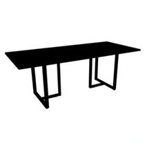 Mesa De Reunião Com Caixa De Tomada Retangular 260 X 120 Cm Pé Tubular Pe25 Mdp Preta Base Preta